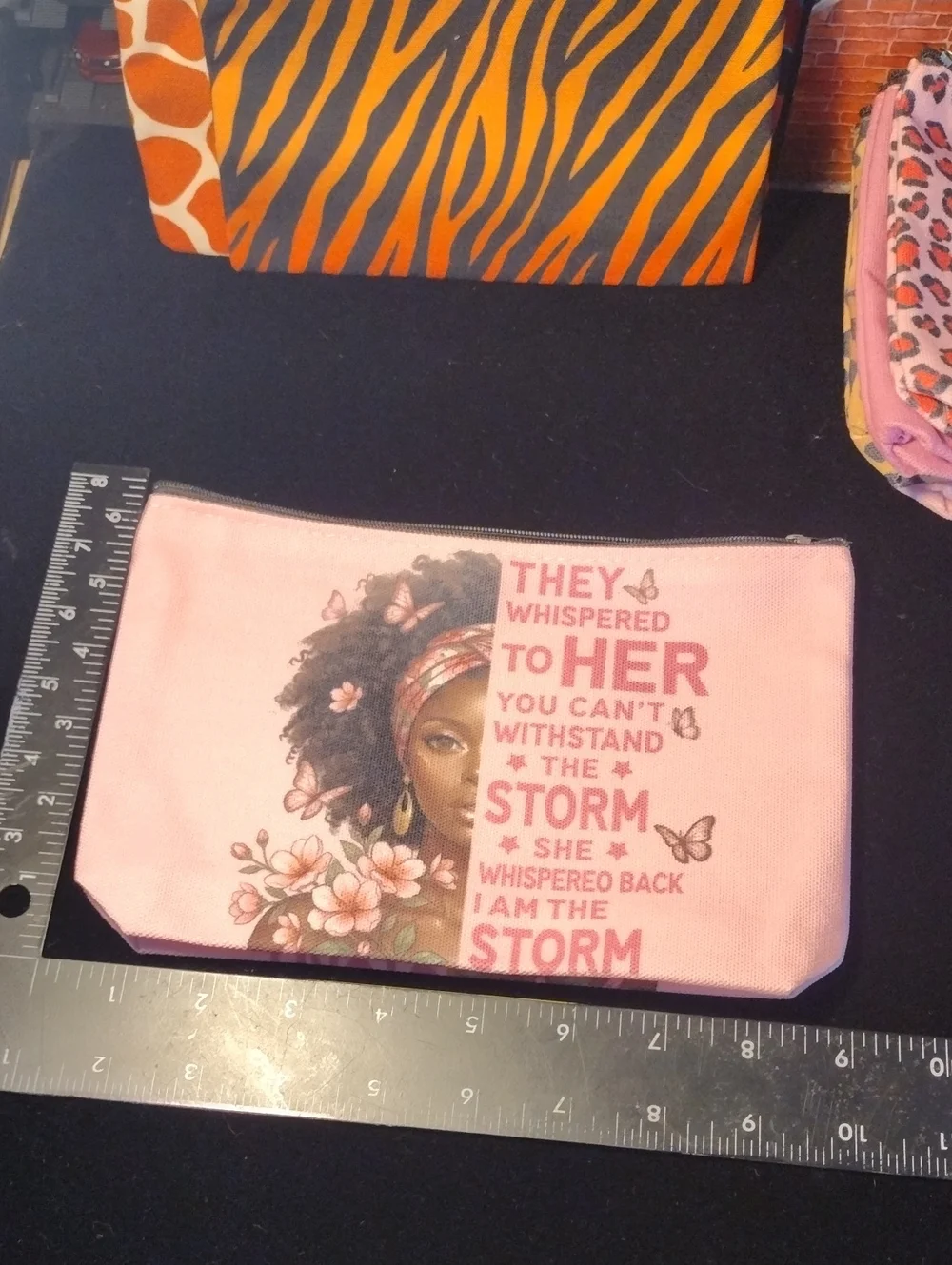 Pink Inspirational Zip Pouch - THEY WHISPERED TO HER Design
